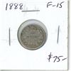 1888 Canadian Victorian Silver 10 Cents. Key Date. Mintage of 500,000. F-15.