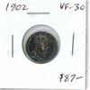 1902 Canadian Silver 10 Cents. The first Silver 10 Cents issued for King Edward VII. VF-30. Nice.