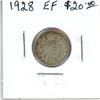 1928 Canadian Silver 10 Cents. EF-40. Nice.