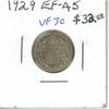 1929 Canadian Silver 10 Cents. VF-30. Nice.