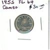 1955 Canadian Silver 10 Cents. PL-64. Cameo.
