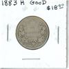 1883H Canadian Victorian Silver 25 Cents. Heaton Mint. Good.