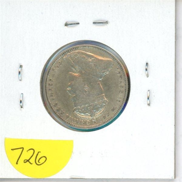 1902H Canadian Silver 25 Cents. Heaton Mint. VF-20. Nice.