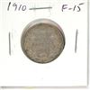 1910 Canadian Silver 25 Cents. The last 25 cents issued for King Edward VII. F-15.