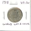 1918 Canadian Silver 25 Cents. The last year of World War I. VF-20. Nice.