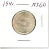 1941 Canadian Silver 25 Cents. World War II issue. MS-60. Bright White. Nice.