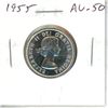 Image 1 : 1955 Canadian Silver 25 Cents. AU-50. Nice.