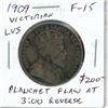 759  1909 Victorian Leaves Canadian Silver 50 Cents. The coin displays a Planchet Flaw on the reverse, th