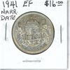 Image 1 : 1941 Narrow Date Canadian Silver 50 Cents. EF-40. Nice.