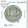 1947 Curved Right 7 4/4 Canadian Silver 50 Cents. 4 Over 4 variety. Scarce. VF-20.