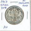 Image 1 : 1953 Small Date No Shoulder Fold Canadian Silver 50 Cents. AU-50. Nice.