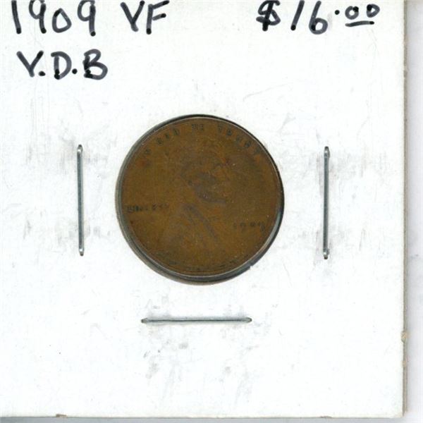 U.S. 1909 VDB Lincoln Cent. VF-20.