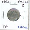 Image 1 : Canada 1962 Silver 10 Cents Error. The 6 in the date is filled. Scarce. EF.