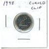 Image 1 : Canada 1998 Curved Clip 10 Cents. Curved Clip at 6:30 on the reverse with corresponding Blakesley Ef