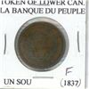 Image 1 : Lower Canada. Agriculture & Commerce pre-Confederation Token. Un Sou. Fine.