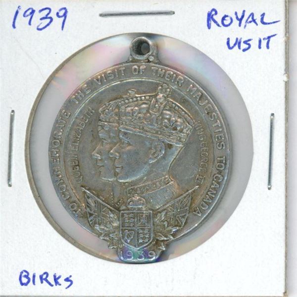 1939 Royal Visit to Canada Medal. Made by Birks. VF+.
