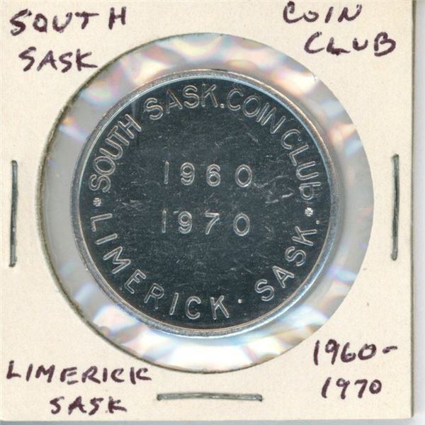 South Saskatchewan Coin Club Limerick, Sask 1960-1970 10th Anniversary medal.