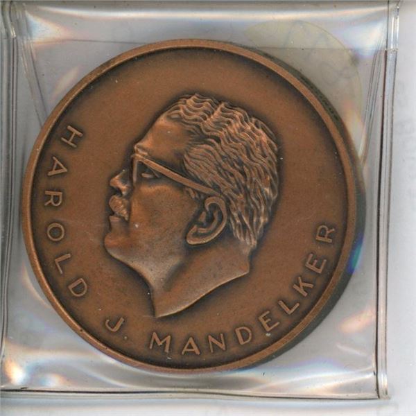 Harold J. Mandelker Good Luck 1966 bronze medal.