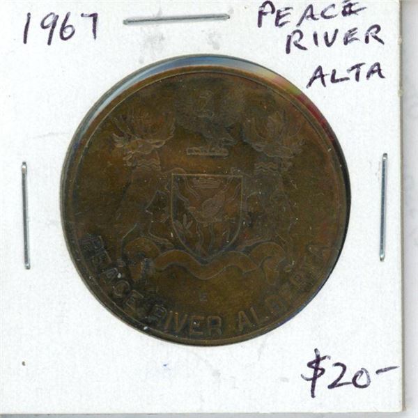 Peace River, Alberta 1967 Trade Dollar. Scarce.