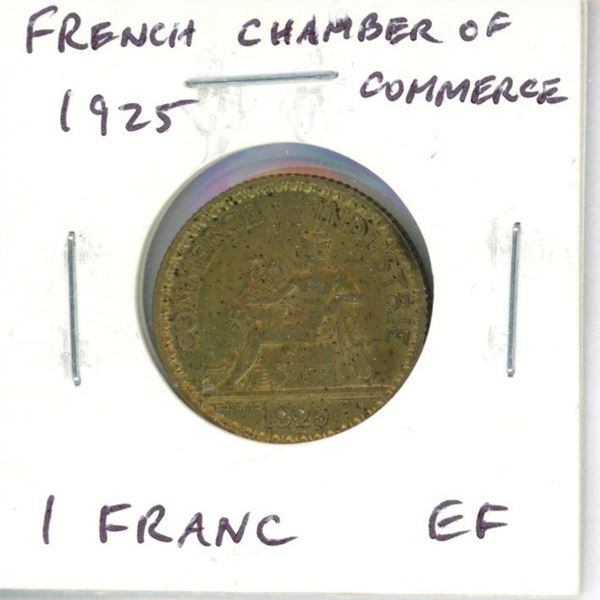 French Chamber of Commerce 1925 1 Franc. EF.