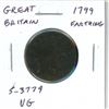 Image 1 : Great Britain. 1799 Farthing. George III. S-3779. VG.