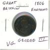 Image 1 : Great Britain. 1806 Farthing. George III. VG.