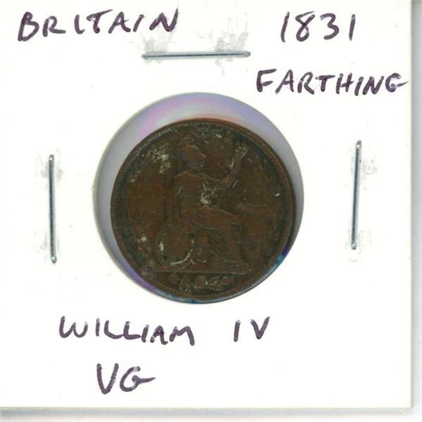 Great Britain. 1831 Farthing. William IV. VG.