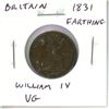 Image 1 : Great Britain. 1831 Farthing. William IV. VG.