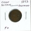 Great Britain. 1893 Farthing. Victoria. F+.