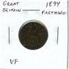 Great Britain. 1894 Farthing. Victoria. VF.