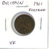 Great Britain. 1901 Farthing. The last farthing issued for Queen Victoria. VF.
