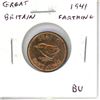 Great Britain. 1941 Farthing. World War II issue. BU Red.