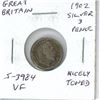 Great Britain. 1902 Silver 3 Pence. First issue of King Edward VII. VF. Nicely Toned.