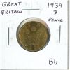 Great Britain. 1939 3 Pence. First Year of World War II. BU. Nice.
