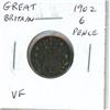 Great Britain. 1902 Silver 6 Pence. First issue for King Edward VII. VF.