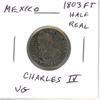 Mexico. 1803FT Silver Half Real. Charles IV. VG. Holed.