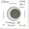 Spain. 1806 Half Silver Real. Charles IV. F. Holed.