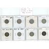 Lot of 8 Canadian Edward VII Silver 10 Cents 1902H to 1910. Coins grade about Good to Very Good.