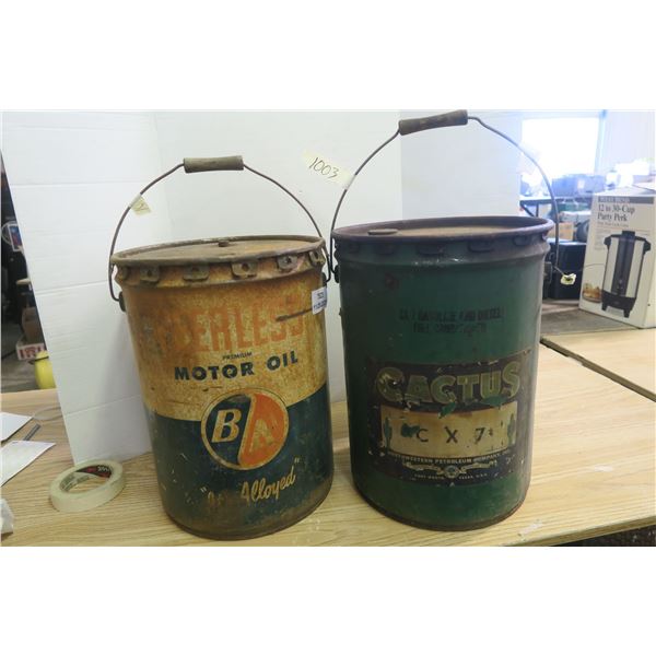 Cactus CX7 Fuel Conditioner & Peerless Motor Oil 5 Gal. Antique Can