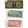 Image 2 : Canadian One and Two Dollar Bank Notes  1923, 1954, and 1974