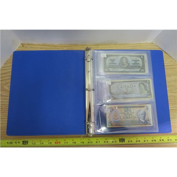 $5 Bank Note Collection in Binder