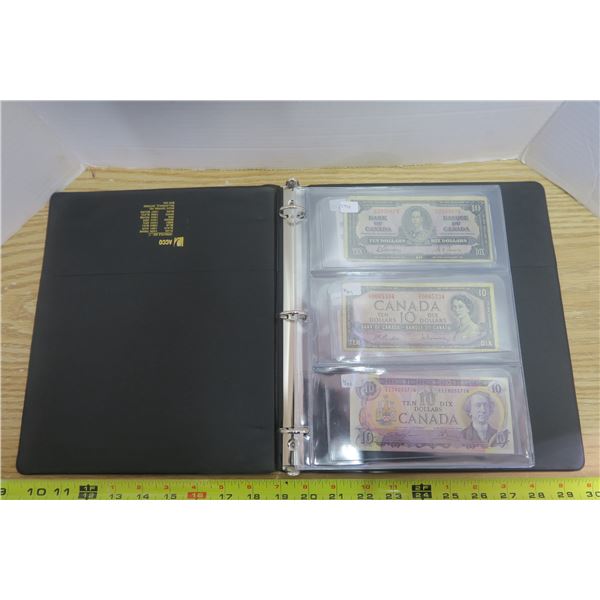 $10 Bank Note Collection in Binder