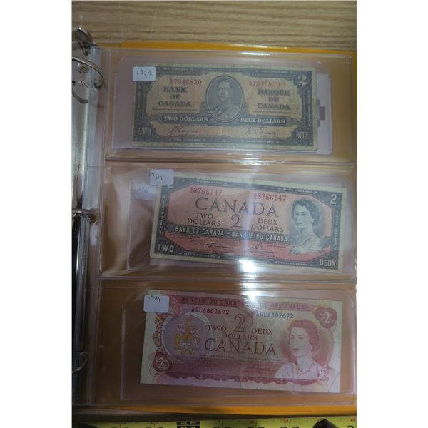 $2 Bank Note Collection in Binder