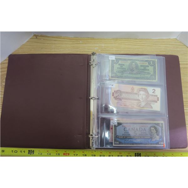 Mixed Canadian Notes Collection in Binder