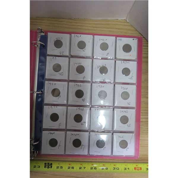 Mixed Canadian Pennies in Binder