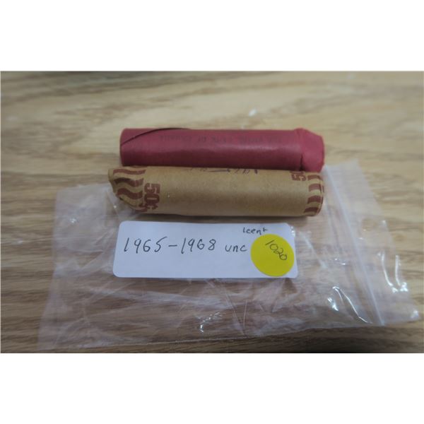 2 Canadian Penny Rolls 1965-68