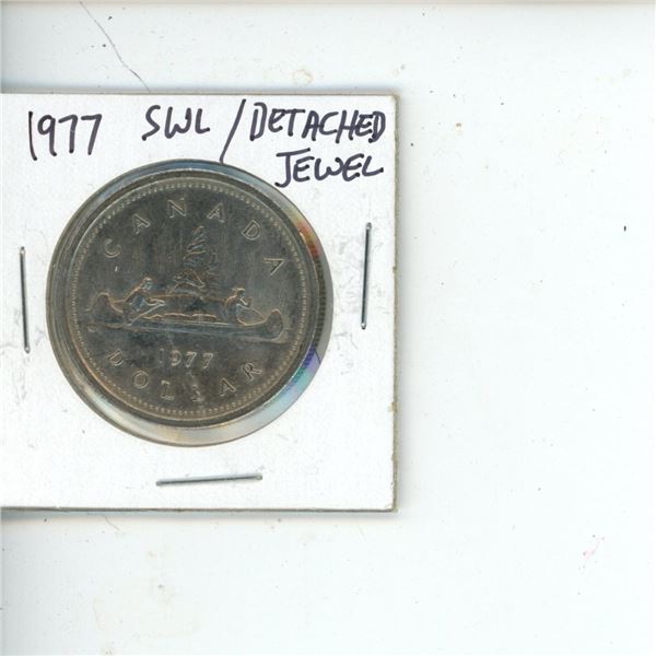 1977 Canadian Silver Dollar SWL / Detched Jewel