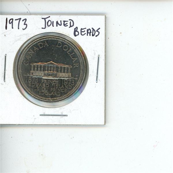 1973 Canadian Silver Dollar Joined Beads