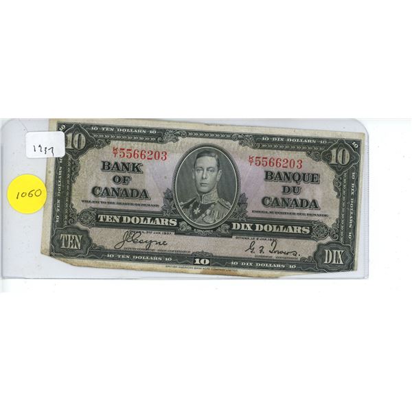 1937 Canadian Ten Dollar Bank Note