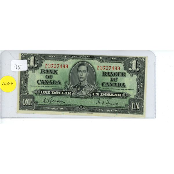 1937 Canadian One Dollar Bank Note